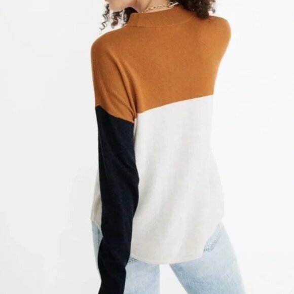 Madewell Ashbury Earthy Retro Preppy Y2K Grandma Boho Mockneck Sweater M - Picture 2 of 7